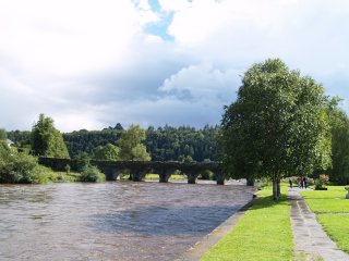 the River Nore spanned by a fine multi-arched bridge - Inistioge, County Kilkenny, Ireland