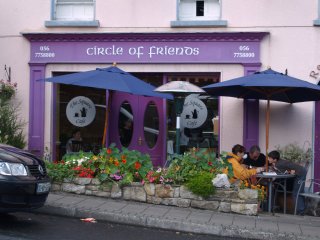 The Circle of Friends Restaurant is named after the film that was shot in the village of Inistioge and there is also the 'Square Cafe' below it - Inistioge, County Kilkenny, Ireland