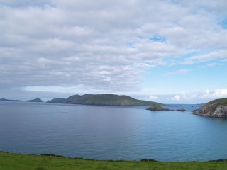 Tig Slea Head Cafe has a commanding view of Slea Head and the Blasket Islands on the Dingle Peninsula, County Kerry Ireland. The circular tour of this part of the coast is very popular and its the only tearoom for miles!