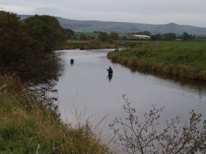 Fishing in the River Eden - Bolton Village near Appleby, Cumbria, Northern England