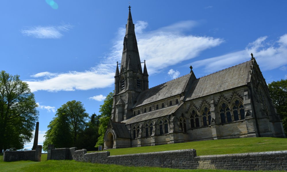 General view of St Mary's Church, Studley Royal