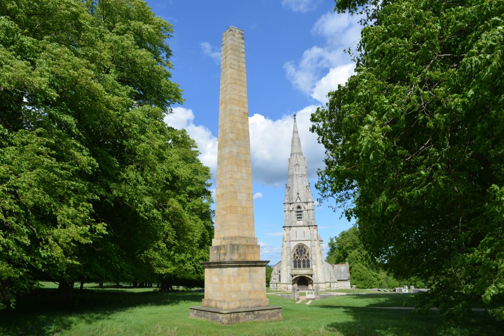 St Mary's Church and Obelisk Studley Royal gardens walks parks