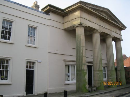 The entrance to the Guildhall, Beverley, the main building was built around1760 to a design by William Middleton.