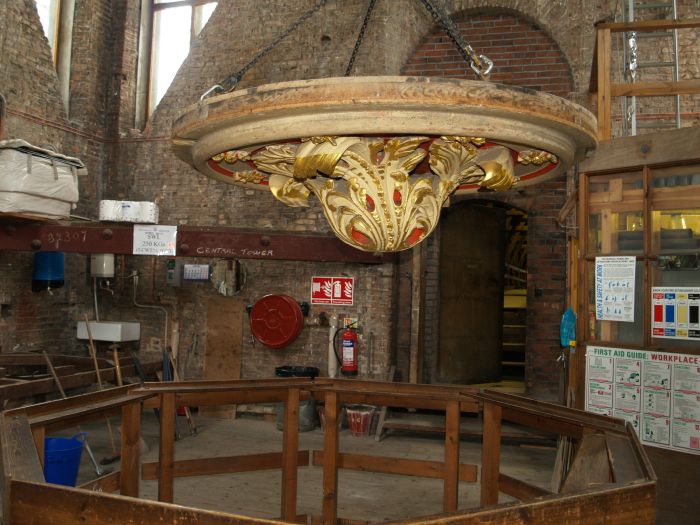 Beverley Minster: The cover for the hole in roof section above the nave.