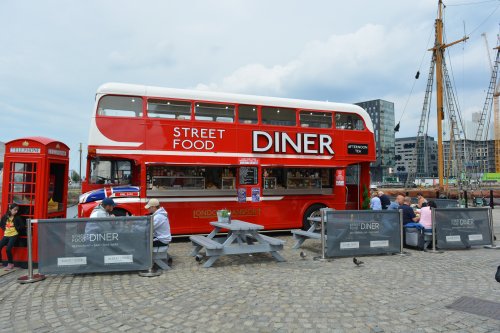 Street food diner Royal Albert Dock Canning Dock Liverpool
