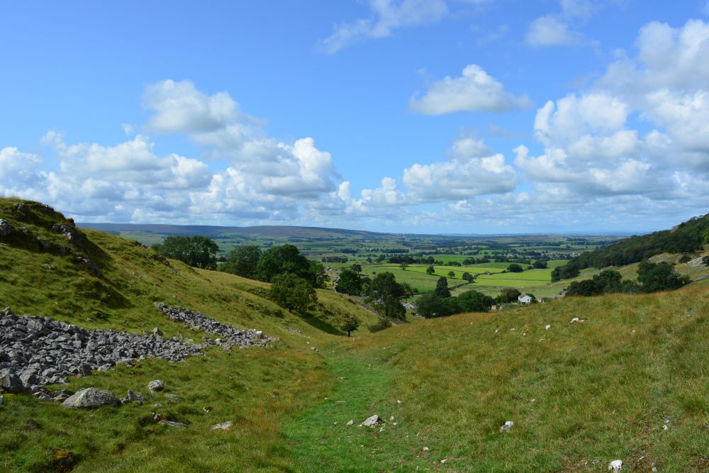 Looking down to Feizor from below Smearsett Scar circular walk, Yorkshire Dales