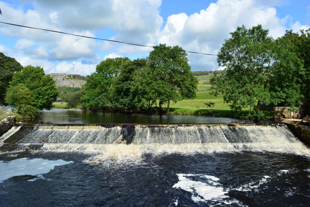 weir salmon leap Stackhouse Langcliffe Holmehead circular walk, Yorkshire Dales