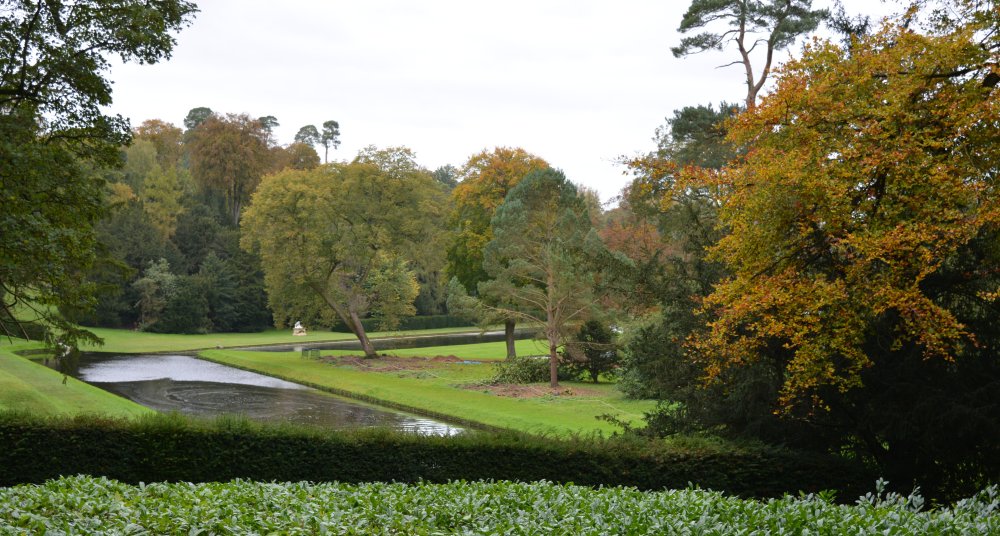 water gardens Studley Royal walks park gardens in Autumn