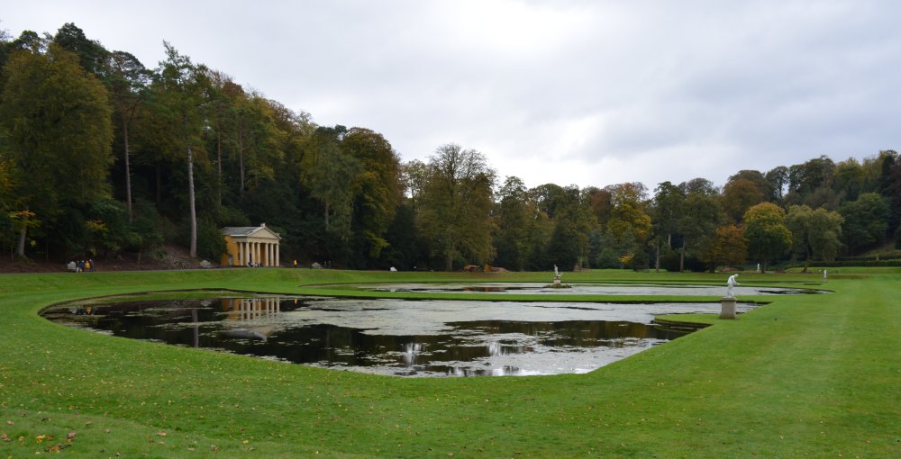 Studley Royal walks park gardens in Autumn