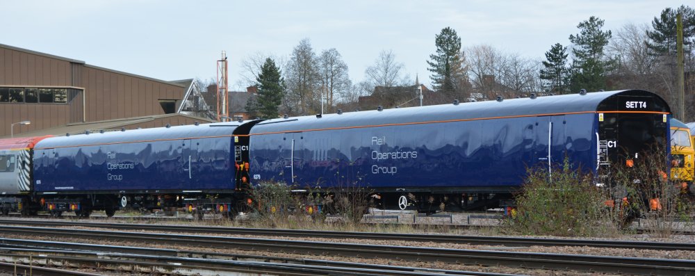 Mk1 translator vehicles (barrier coaches) SET T4 numbers 6378 6379 Converted from Mk1 RUO 1054/97597 1059/975972 for the Rail Operations Group