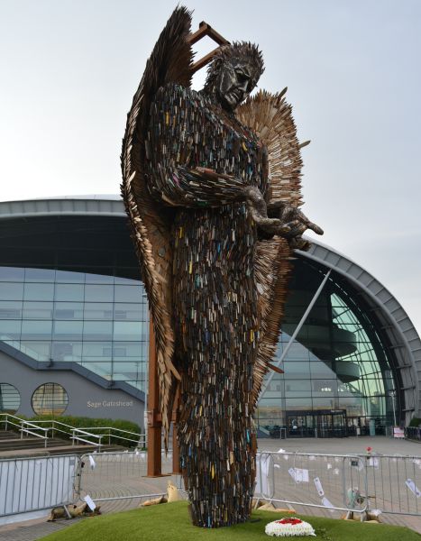 Knife Angel sculpture by the Sage, Gateshead above the River Tyne