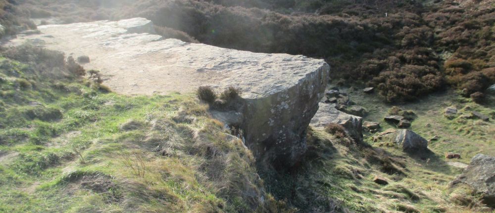 Evidence of rock quarrying on Easby Moor