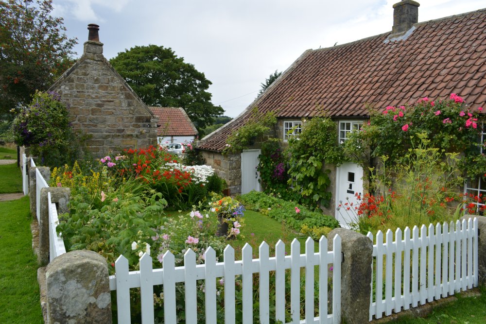 A pretty cottage and garden in Ainthorpe village hamlet, North Yorkshire, England