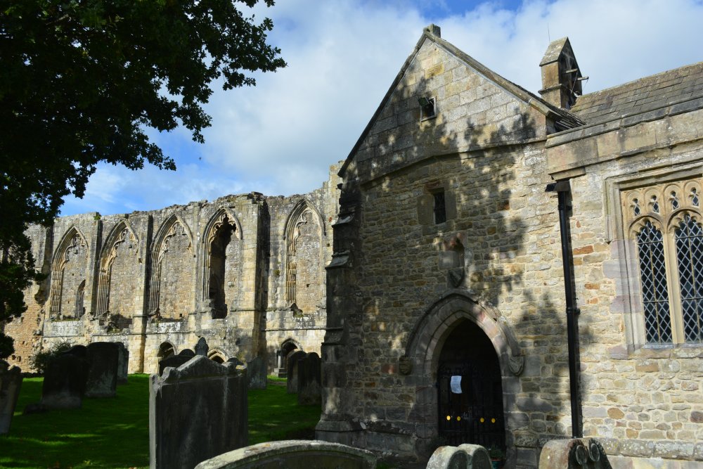 Easby Abbey side by side wih St Agatha's Church, Easby Abbey, near Richmond, North Yorkshire, England