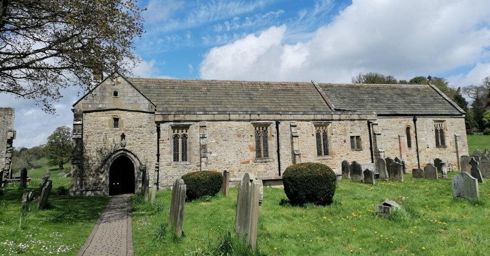 Entrance to St Agatha's Church, Easby Abbey, near Richmond, North Yorkshire, England