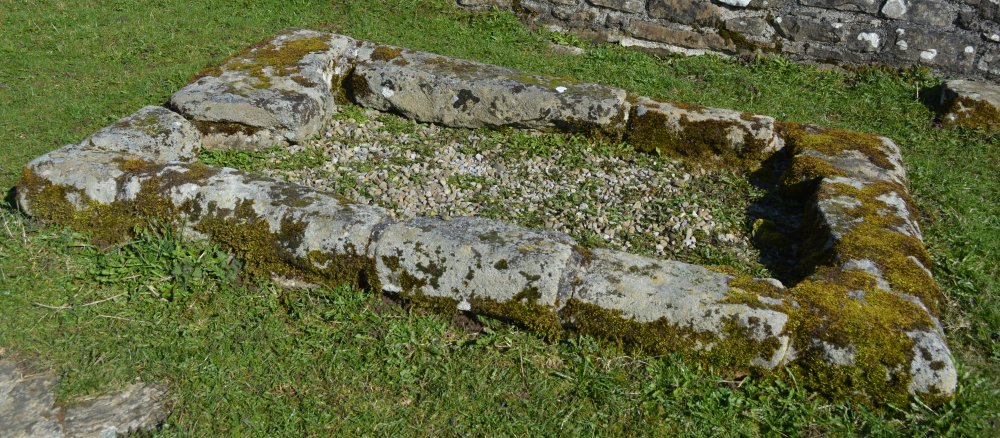 The square where the altar was of the Knights Templar Chapel below Penhill, North Yorkshire, England