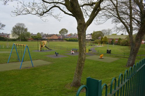 The often used playground area in Rainhill, Merseyside