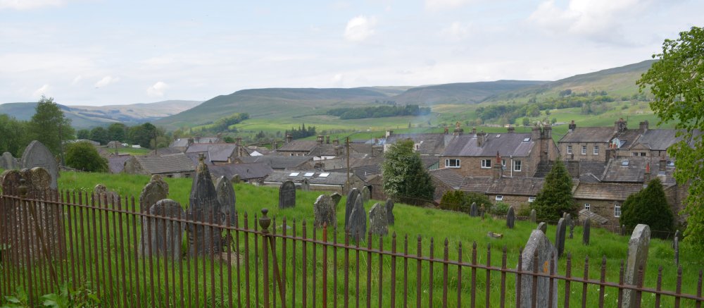 Looking down to the Market Town of Hawes in upper Wensleydale