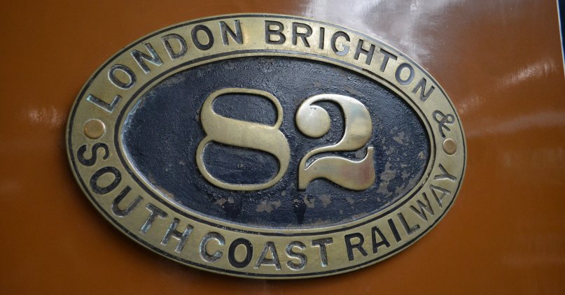 The LB&SCR number plate 82 on 0-6-0T tanks engine BOXHILL