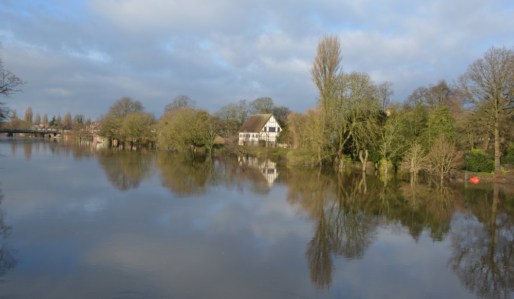 View of the flooding from the Lendal Bridge, York