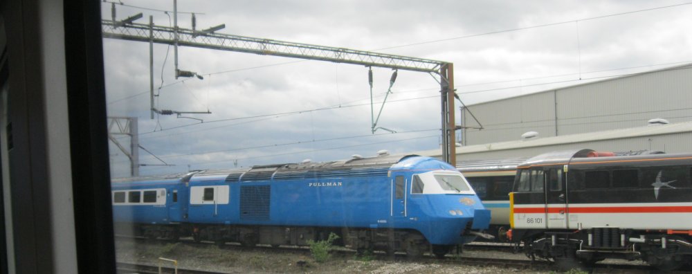 An unidentified Class 43 Pullman train near Crewe Station