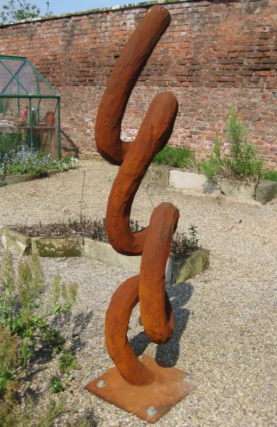 Rory Monage, Vital Form, 2023, Corten Steel Thirsk Hall Sculpture Garden, North Yorkshire, England