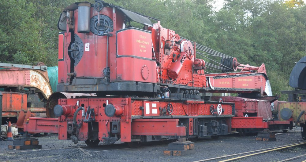 Breakdown Crane No. 107 built in 1926 by Cowen & Sheldon, Grosmont Yard, NYMR 2024