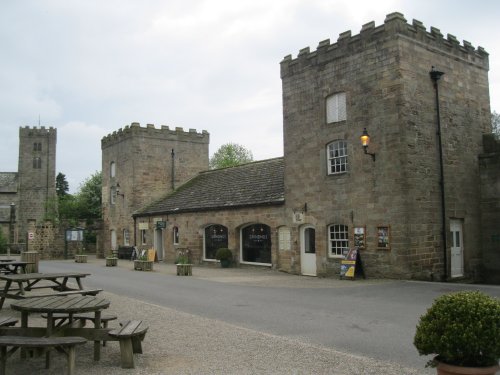 The Coffee Shop and visitor entrance to Ripley Castle, Ripley, North Yorkshire, England