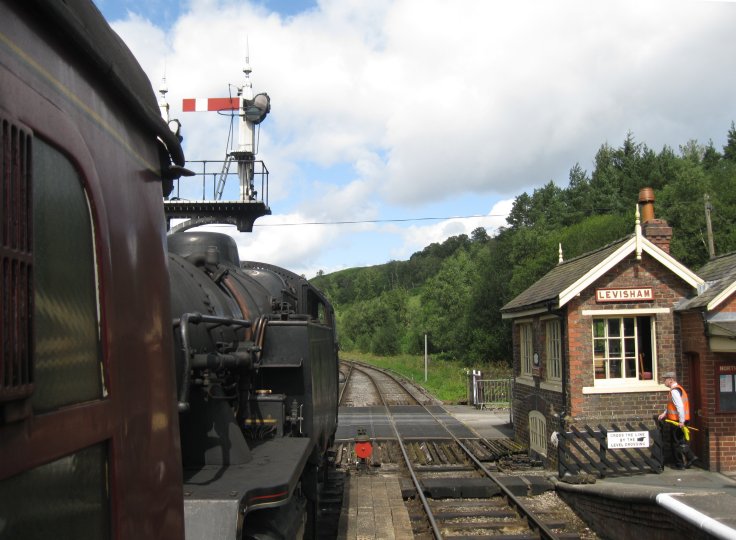 80136 at Levisham station with an NYMR service from Pickering to Whitby (2024)