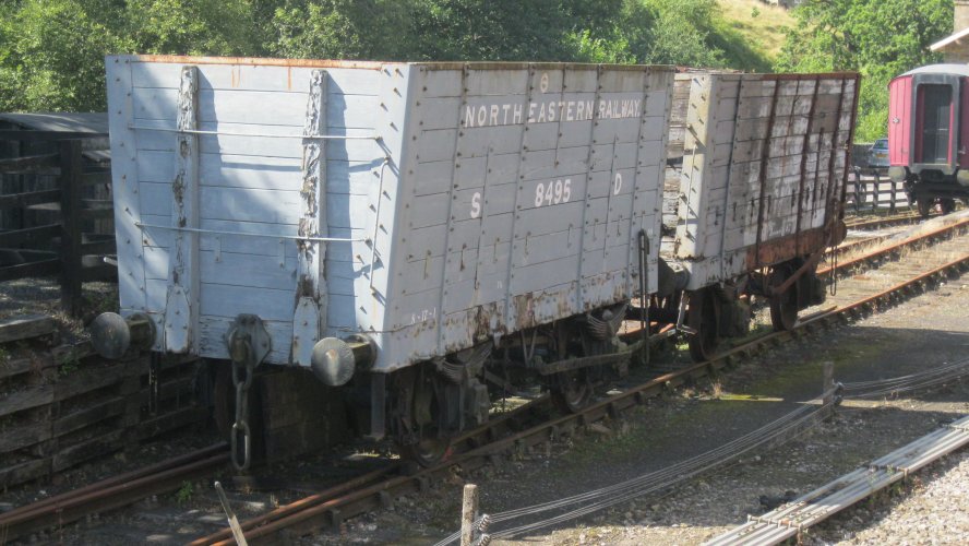 An old North Easter Railway wooden hopper wagon S 8495 D (NYMR Goathland station)
