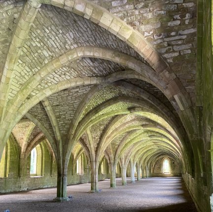 A landcscape painter's prespective Peter Hicks artist exhibition Fountains Abeey old mill 