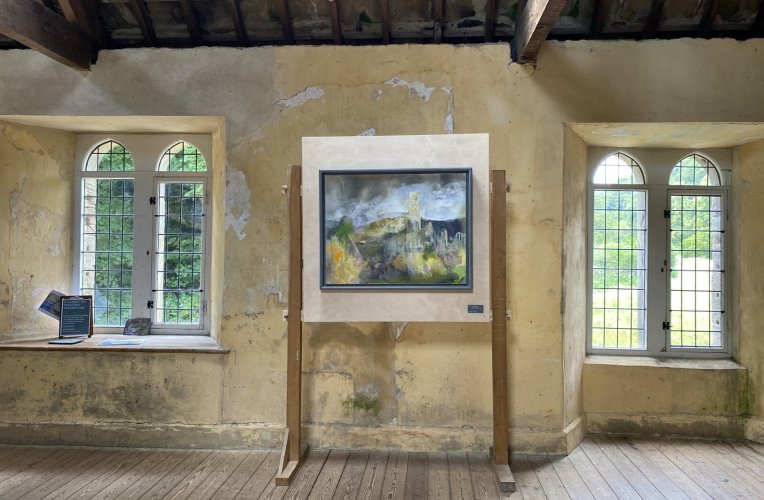 A landcscape painter's prespective Peter Hicks artist exhibition Fountains Abeey old mill 