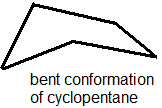 cyclopentane skeletal formula bent conformation