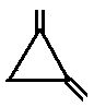 structural skeletal formula of 1,2-dimethylenecyclopropane isomer of molecular formula C5H6