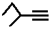 3-methylpent-1-yne, 3-methyl-1-pentyne skeletal formula isomer of C6H10