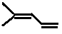 4-methylpenta-1,3-diene, 4-methyl-1,3-pentadiene skeletal formula isomer of C6H10