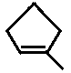 1-methylcyclopentene, 1-methylcyclopent-1-ene skeletal formula isomer of C6H10