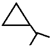 (1-methylethyl)cyclopropane (isopropylcyclopropane) skeletal formula