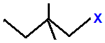 skeletal formula of 1-fluoro-2,2-dimethylbutane, 1-chloro-2,2-dimethylbutane, 1-bromo-2,2-dimethylbutane, 1-iodo-2,2-dimethylbutane isomers of C6H13Cl C6H13Br C6H13I C6H13F