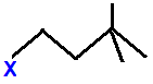 skeletal formula of 1-fluoro-3,3-dimethylbutane, 1-chloro-3,3-dimethylbutane, 1-bromo-3,3-dimethylbutane, 1-iodo-3,3-dimethylbutane isomers of C6H13Cl C6H13Br C6H13I C6H13F