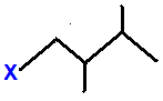 skeletal formula of 1-fluoro-2,3-dimethylbutane, 1-chloro-2,3-dimethylbutane, 1-bromo-2,3-dimethylbutane, 1-iodo-2,3-dimethylbutane isomers of C6H13Cl C6H13Br C6H13I C6H13F