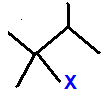 skeletal formula of 2-fluoro-2,3-dimethylbutane, 2-chloro-2,3-dimethylbutane, 2-bromo-2,3-dimethylbutane, 2-iodo-2,3-dimethylbutane isomers of C6H13Cl C6H13Br C6H13I C6H13F