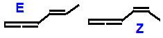constitutional structural skeletal formula of hexa-1,2,4-triene E/Z isomers of molecular formula C6H8