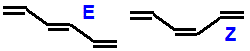 constitutional structural skeletal formula of hexa-1,3,5-triene 1,3,5-hexatriene E/Z isomer of molecular formula C6H8