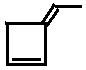 constitutional structural skeletal formula of 3-ethylidenecyclobutene isomer of molecular formula C6H8