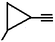 constitutional structural skeletal formula of 1-ethynyl-2-methylcyclopropane isomer of molecular formula C6H8