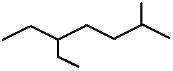 5-ethyl-2-methylheptane skeletal formula constitutional structural isomer of molecular formula C10H22 � Dr Phil Brown's chemistry