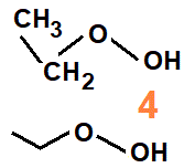 CH3CH2OOH, ethyl hydroperoxide structural formula, skeletal formula, structural isomer of molecular formula C2H6O2, abbreviated formula