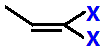 1,1-difluoropropene,  1,1-dichloropropene,  1,1-dibromopropene,  1,1-diiodopropane skeletal formula constitutional structural formula