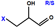 structural skeletal formula 3-fluoro-2-hydroxypropanal, 3-chloro-2-hydroxypropanal, 3-bromo-2-hydroxypropanal, 3-iodo-2-hydroxypropanal R/S isomers